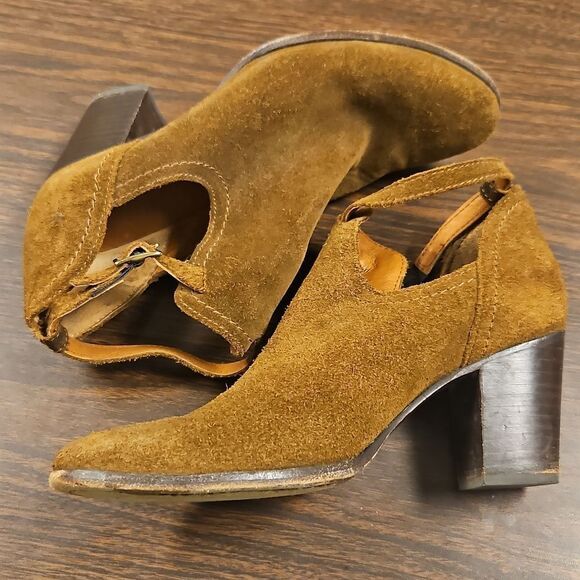 Frye Meghan Suede Ankle Booties - Chestnut - Size 7.5 - Picture 4 of 8